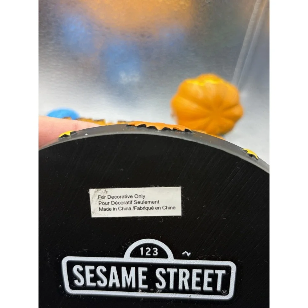 Cookie Monster Halloween Pumpkin Figure Sesame Street Decor NWT